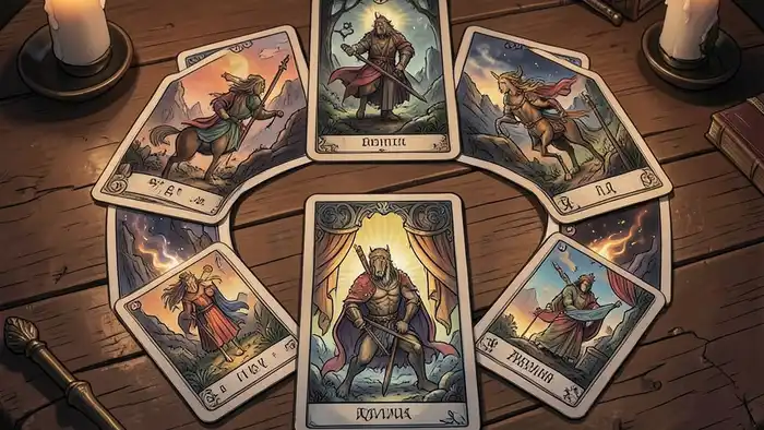 Расклад Таро «подкова» на ухажера – изображение подковы с картами