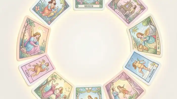 расклад Таро подкова на зачатие иллюстрация