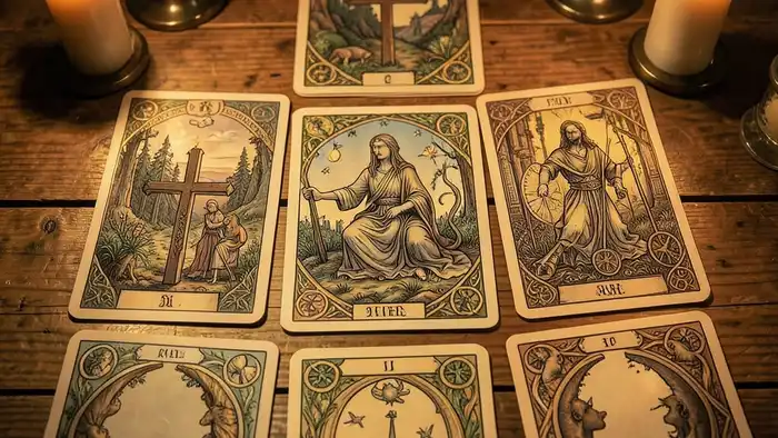 расклад Таро – изображение расклада на столе