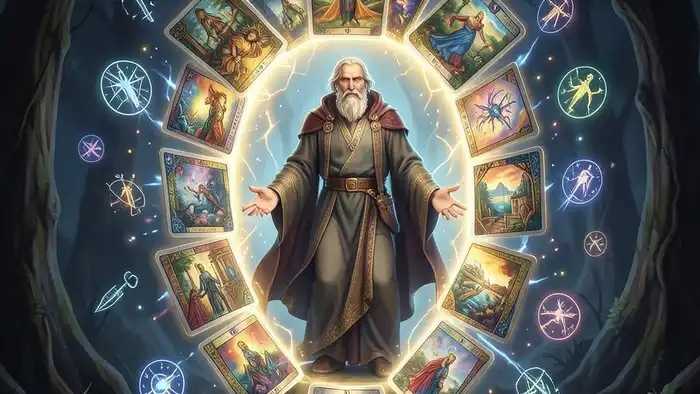 расклад таро портал изображение, символизирующее открытие пути к наставнику