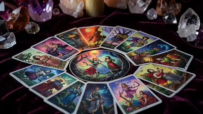 Расклад Таро "портал" на послание ангелов — схема из семи карт с духовным светом