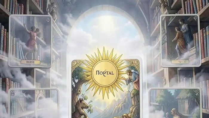 Расклад Таро "портал" на смену работы — схема из семи карт, символизирующая внутренний переход и смену идентичности