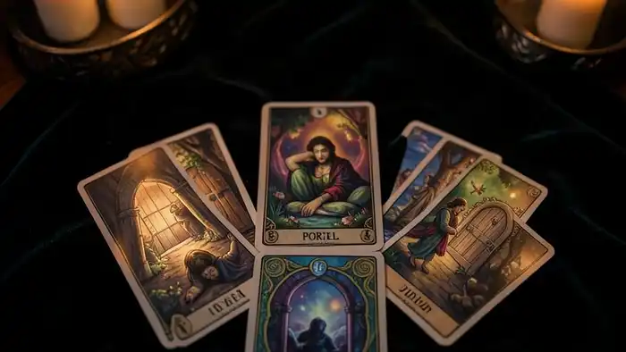 Расклад Таро портал на страхи – визуальная иллюстрация