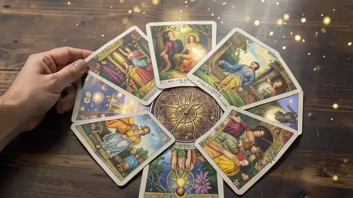 Расклад Таро "послание Вселенной" на переговоры — схема из семи позиций в спиральной форме