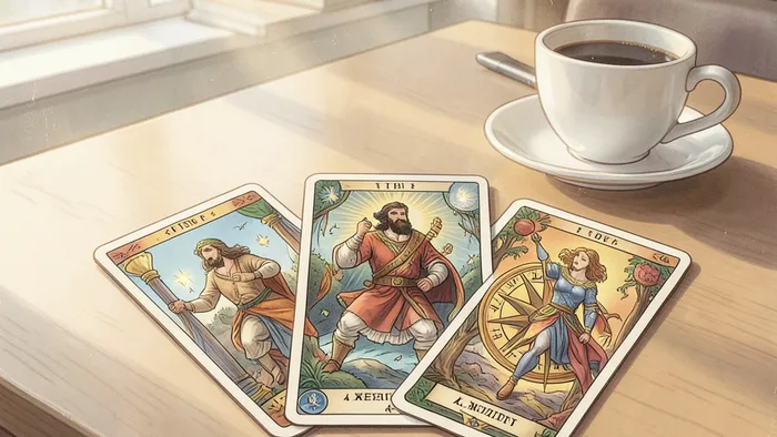 Расклад Таро прошлое настоящее будущее на чувства к коллеге: три карты на рабочем столе