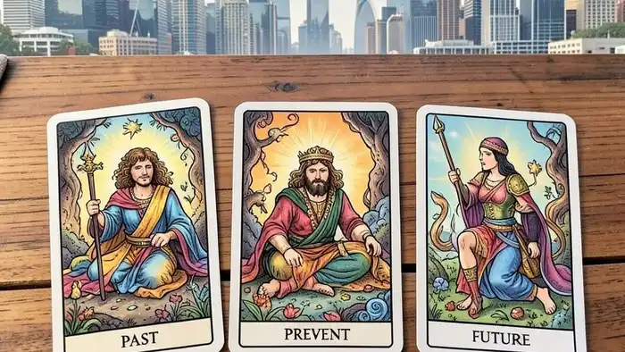 Расклад Таро «прошлое настоящее будущее» на крупную покупку, три карты на столе