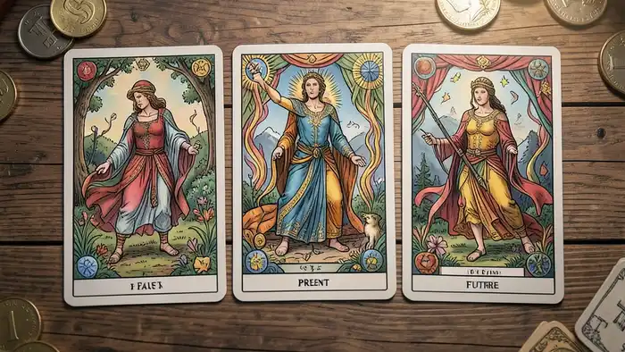 Расклад Таро «прошлое настоящее будущее» на накопления – изображение