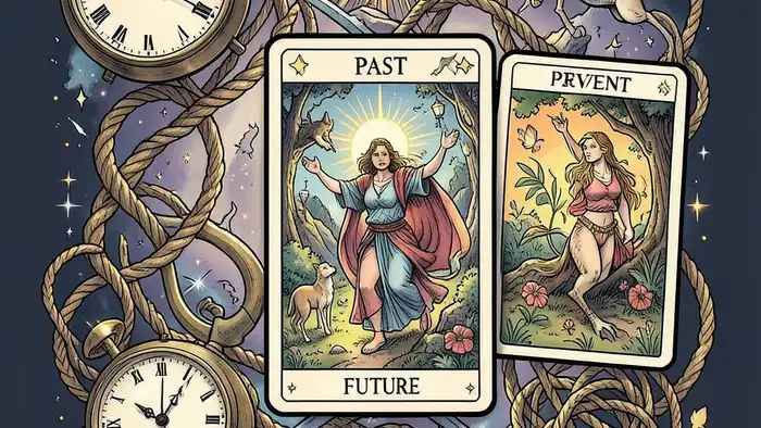 Расклад Таро «прошлое настоящее будущее» на прокрастинацию – визуальное описание