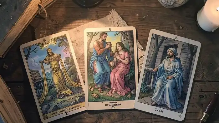 Расклад Таро "прошлое настоящее будущее" на знакомство: Суд, Влюбленные, Отшельник — интерпретация энергий встречи