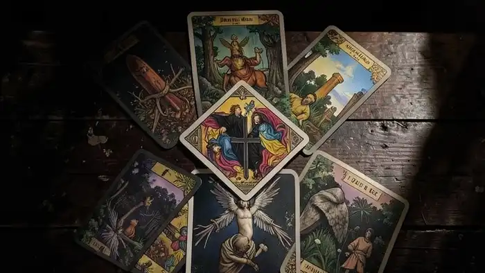 Расклад Таро "простой крест" на энергетику — пять карт, расположенные в виде креста для диагностики энергетического поля