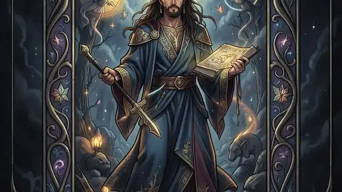 Расклад Таро Простой Крест на финансовый рост: четыре карты в форме креста на деревянном столе