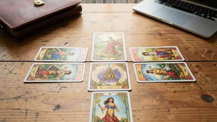 Расклад Таро простой крест на карьеру – визуальное изображение