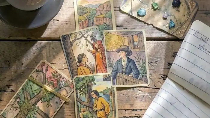 расклад Таро "простой крест" на карьеру за границей — схема позиций и карты для диагностики миграции