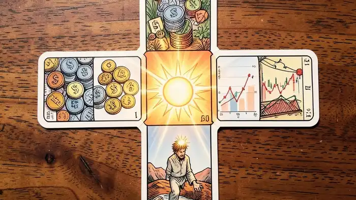 Расклад Таро простой крест на рынке изображение