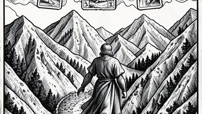 Расклад Таро "путь героя" на деньги — 12 позиций, иллюстрация в стиле классического Таро
