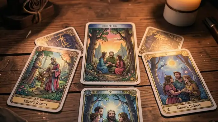 Расклад Таро путь героя на дружбу – визуальное изображение