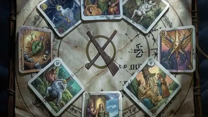 Расклад Таро "путь героя" на кармический долг — схема из 9 карт в форме восьмёрки