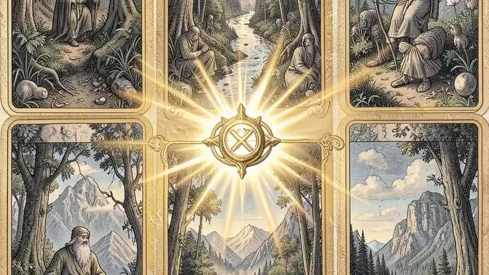 Расклад Таро "путь героя" на знак свыше — схема из девяти карт, символизирующих духовный путь