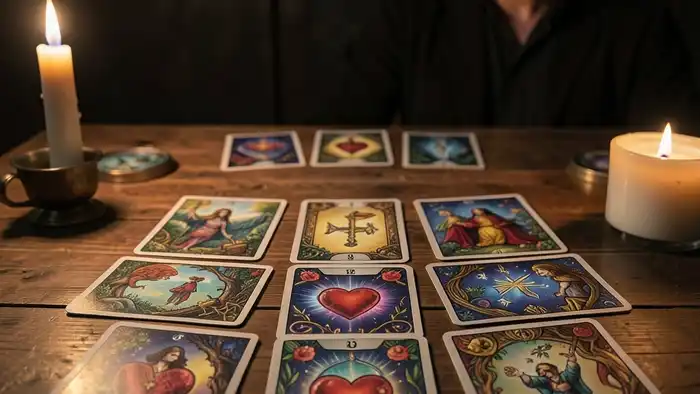 Расклад Таро «путь» на чувства мужчины, карта пути в мягком свете свечи