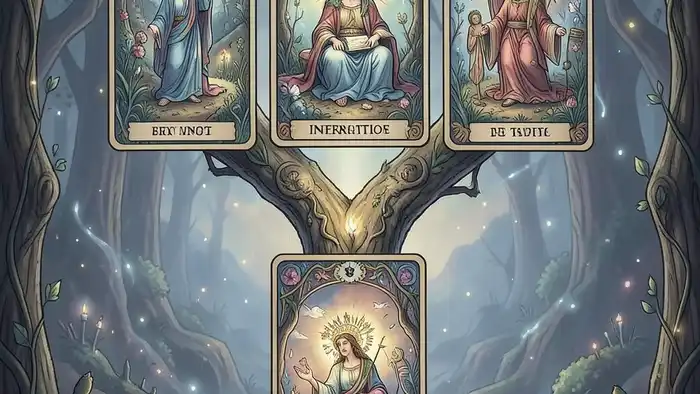 Расклад Таро «развилка» на наследство – визуальная схема