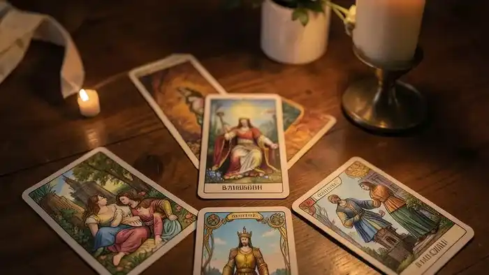 Расклад Таро «развилка» на предложение руки, изображение