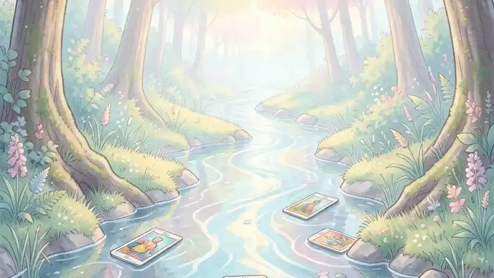 Расклад Таро «река жизни» на аллергию – изображение реки с картами Таро