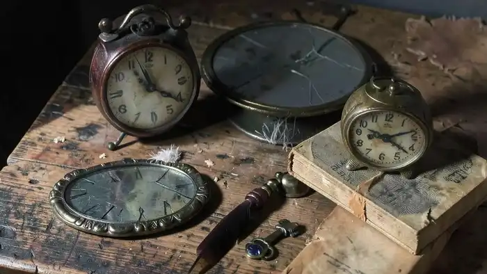 Расклад Таро "река жизни" на антиквариат — старые предметы и карты в полумраке