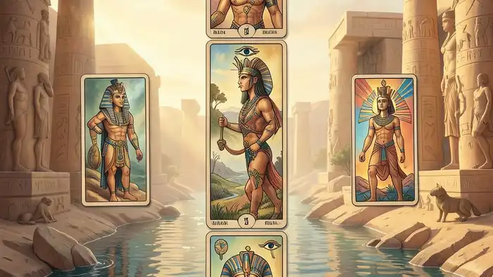 Расклад Таро «река жизни» на Египет — изображение карт