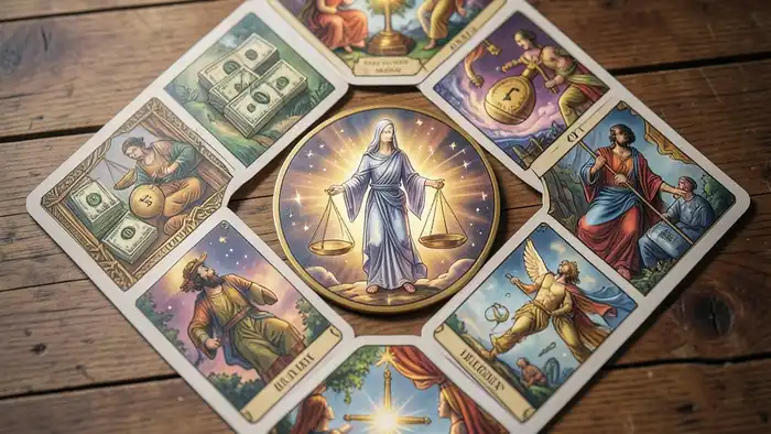 Расклад Таро «ромб» на алименты деньги – визуальная схема
