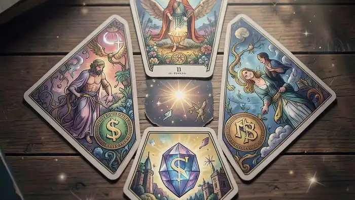 Расклад Таро «ромб» на финансовую стабильность – визуальная схема