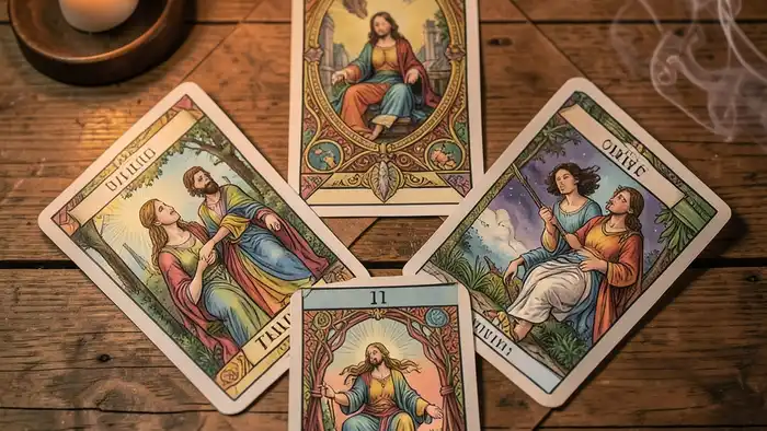 Расклад Таро «ромб» на коммуникацию – визуальная схема