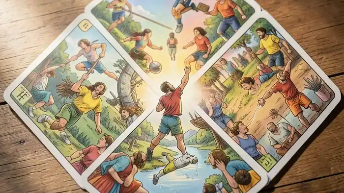 Расклад Таро «ромб» на спорт и здоровье – визуальная схема