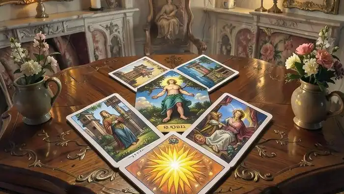 Расклад Таро "ромб" на творческий проект: схема с шестью позициями и символическими картами