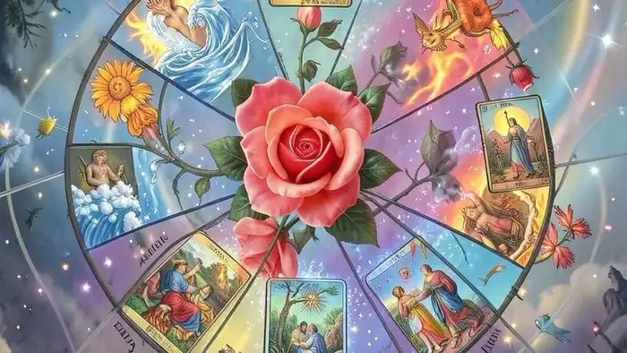 Расклад Таро "роза ветров" на 2026 год с восемью позициями и архетипами