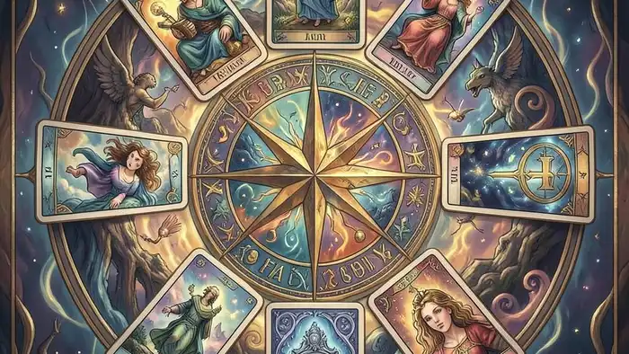 Расклад Таро «роза ветров» на доход – визуальное изображение