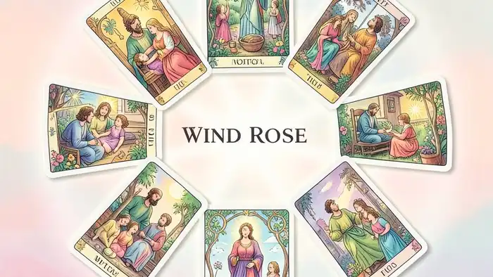 расклад Таро роза ветров на мачеху – визуальная схема