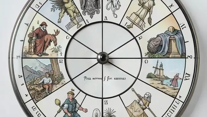 Расклад Таро "роза ветров" на налоги: схема восьми позиций с картами, соответствующими направлениям компаса