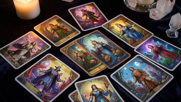 расклад Таро "рука судьбы" на выбор вуза — семь позиций карт на ладони