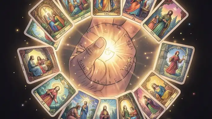 Расклад Таро «рука судьбы» – изображение руки из карт, символизирующей семейные узы