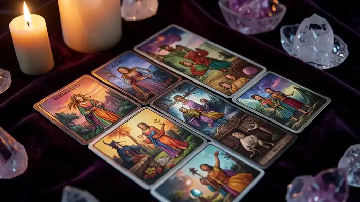 Расклад Таро "щит" на бизнес — схема из семи позиций с символами карт