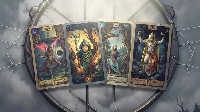 Расклад Таро "щит" на год — схема из 7 позиций с картами