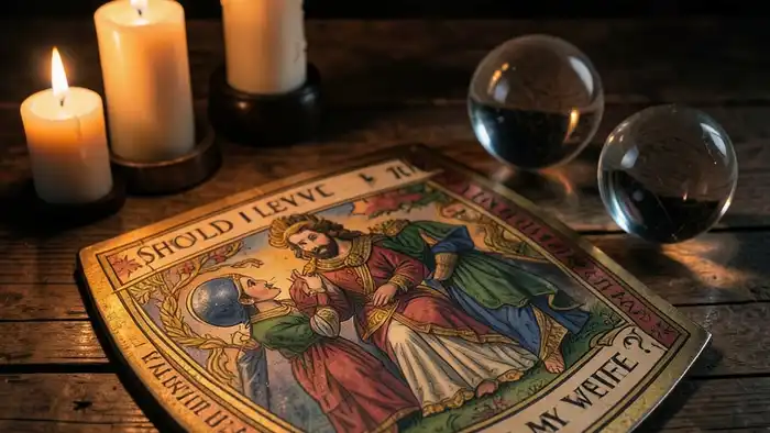 Расклад Таро щит — визуальная иллюстрация вопроса о разводе