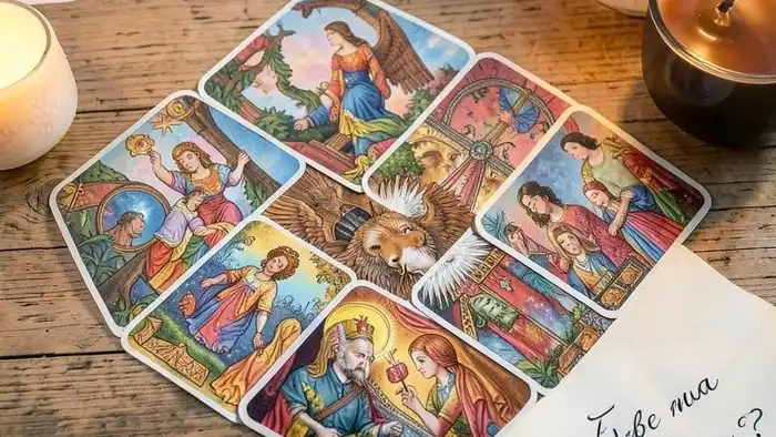 расклад таро сердце на нишу — семь карт в форме сердца, показывающие связь между внутренним желанием и внешней нишей