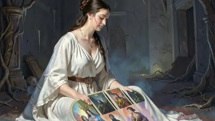 Расклад Таро "сердце" на приворот на мужчину — схема из шести карт, показывающая энергетическую связь и барьер между двумя людьми