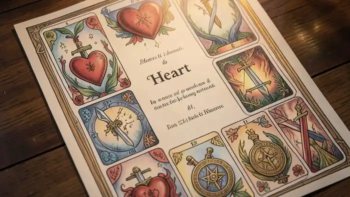 Расклад Таро «сердце» на сертификат – карта сердца на фоне сертификата