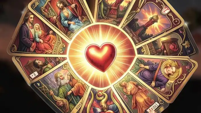 Расклад Таро "сердце" на страсть — схема из семи карт, расположенных в форме сердца