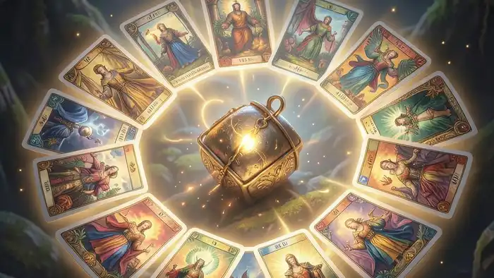 Расклад Таро «спираль» на потерянную вещь – визуальная иллюстрация