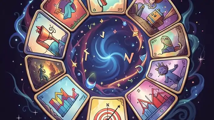 Расклад Таро спираль на рекламу иллюстрация