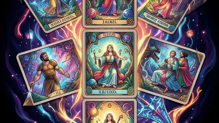 Расклад Таро «стрела» на команду – визуальная схема