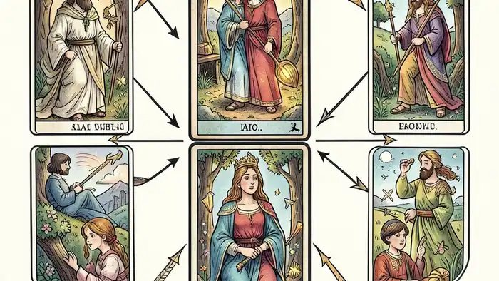 Расклад Таро «стрела» на конфликт в паре – изображение расклада